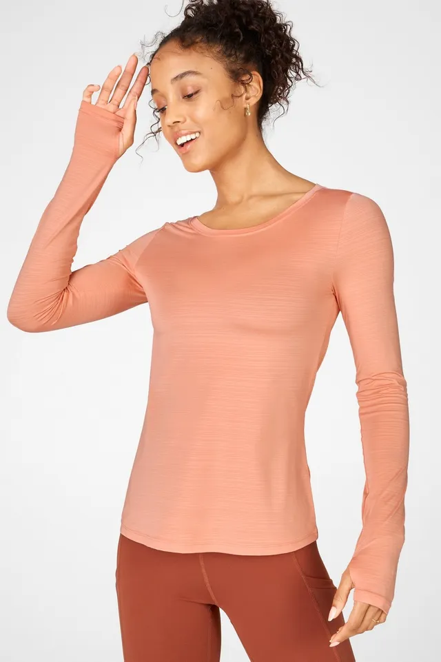 Fabletics Courtney Seamless Long-Sleeve Top Womens Frosted Lilac/Pink Cloud  Size