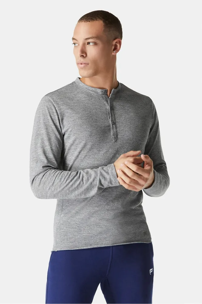 Fabletics Men The Front Row Henley male Grey Heather Size XXL