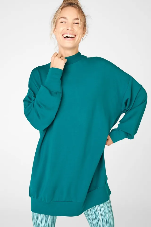 Fabletics Aisley Seamless Long-Sleeve Crop Top Womens green Size