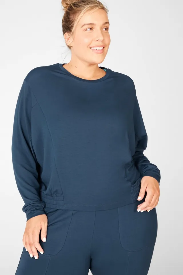 Fabletics Julie Dolman Sleeve Sweatshirt Womens blue plus Size 3X