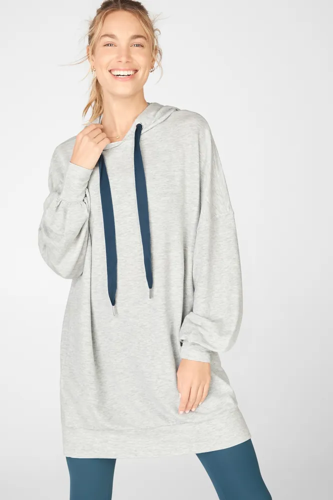 Fabletics Jess Long-Sleeve Turtleneck Top Womens Light Grey