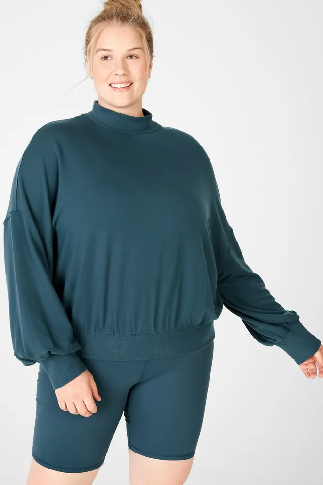 Fabletics Samantha Mock Neck Pullover Womens  plus Size