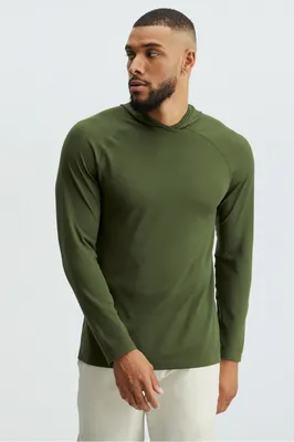 Fabletics Men The Training Day Hoodie male Olive Green Size