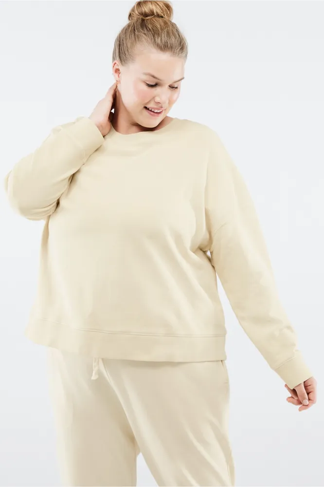 Fabletics Cassie Short Sleeve Sweatshirt Womens yellow plus Size