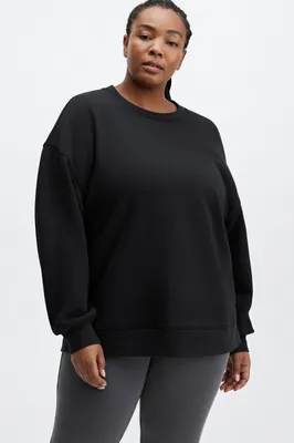 Fabletics Go-To Crewneck Sweatshirt Womens black plus Size 2X