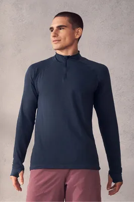 Fabletics Men The Training Day 1/4 Zip male Classic Navy Size