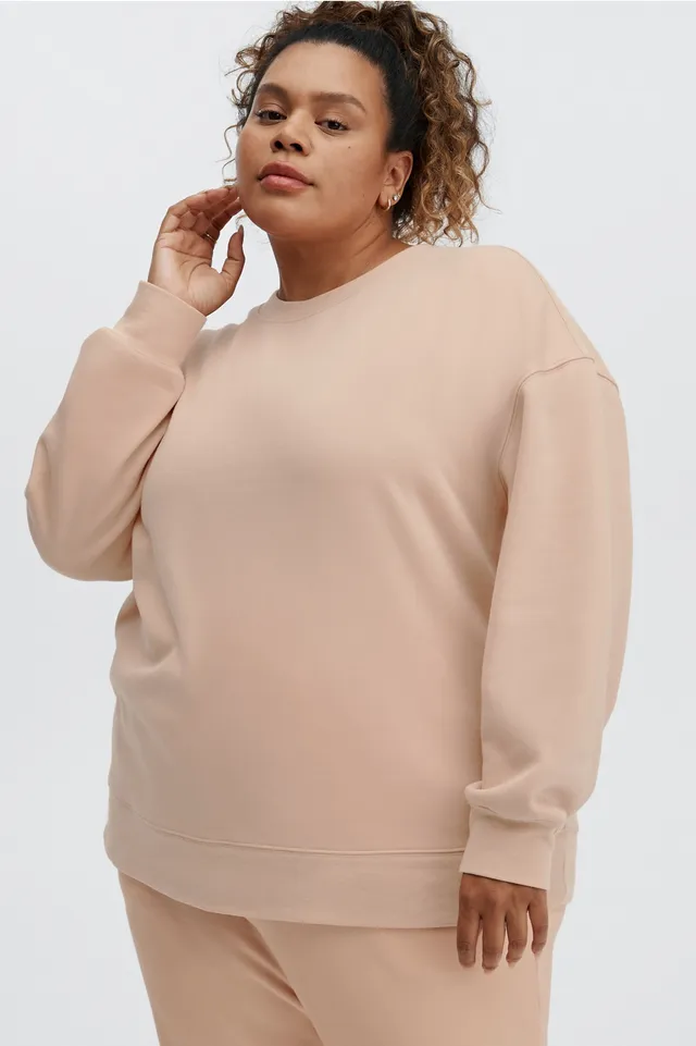 Fabletics Eco Go-To Crewneck Sweatshirt Womens pink plus Size 3X