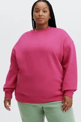 Fabletics Eco Go-To Crewneck Sweatshirt Womens pink plus Size 3X