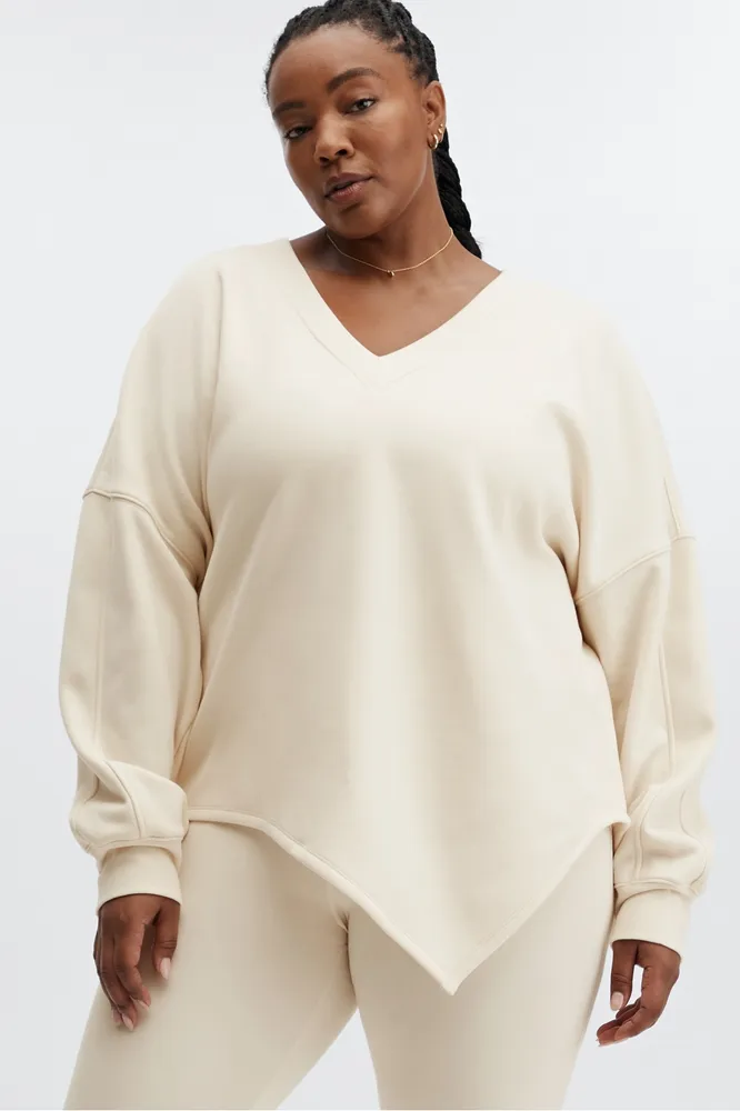 Fabletics Mira Pullover Womens white plus Size 4X