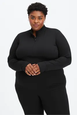 Fabletics Phoenix Half Zip Mid-Layer Womens black plus Size 4X