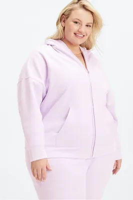 Fabletics Go-To Full-Zip Hoodie Womens purple plus Size 1X