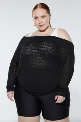 Fabletics Major Label Off The Shoulder Pullover Womens plus Size