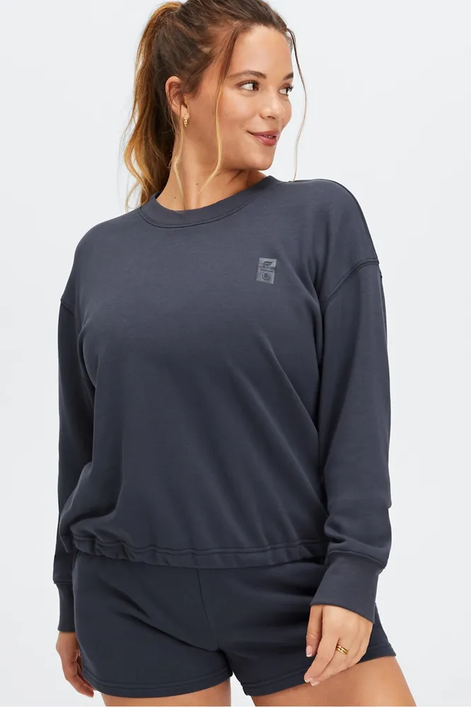 Fabletics Universal Tennis Terry Go-To Crewneck Womens Size