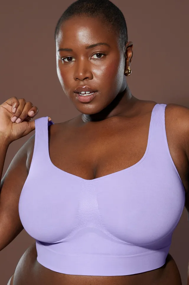 Fabletics Nearly Naked Shaping Midi Bra Womens purple plus Size