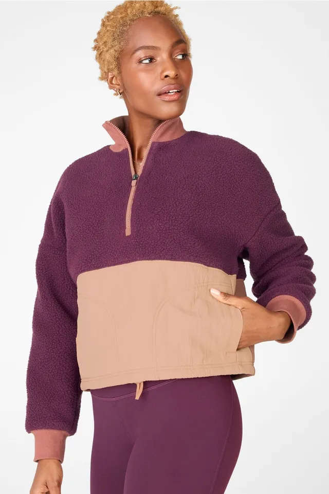 Luxe Terry Off Shoulder Pullover - Fabletics