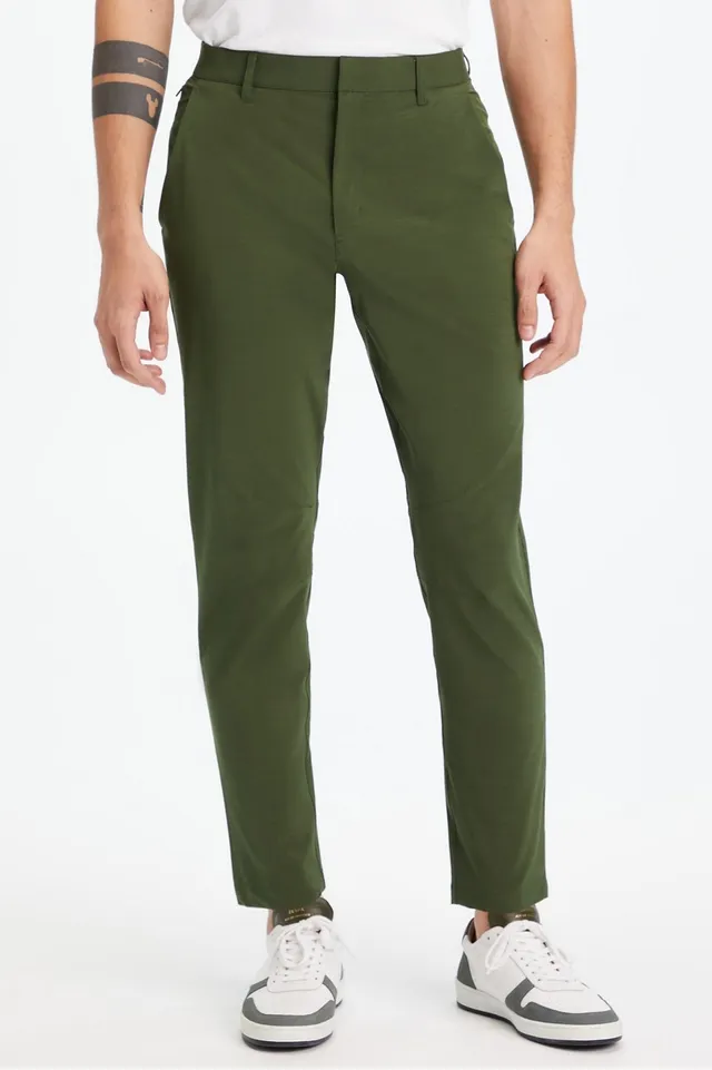 Fabletics Men's The Only Pant (Classic Fit) Dark Moss Green Sz 40x32