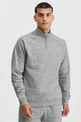 Fabletics Men The Go-To 1/4 Zip male Mid Grey Htr Size