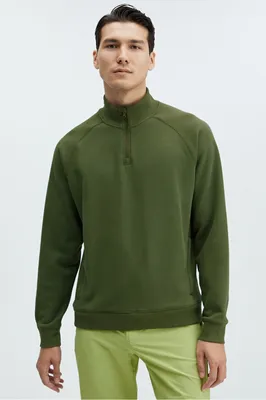 Fabletics Men The Go-To 1/4 Zip male Olive Green Size
