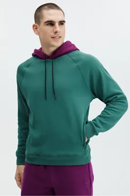 Fabletics Men The Go-To Hoodie male Azure Green/Deep Port Size