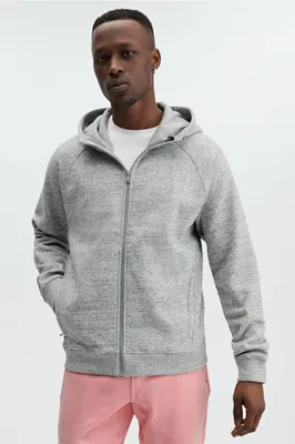 Fabletics Men The Go-To Full Zip Hoodie male Mid Grey Htr Size