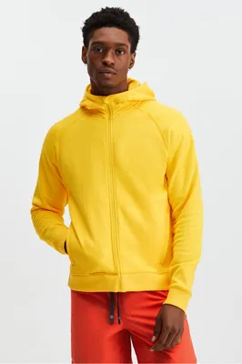 Fabletics Men The Go-To Full Zip Hoodie male Vintage Yellow Size