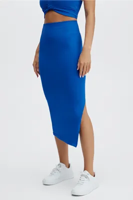 Fabletics High-Waisted Ribbed Seamless Skirt Womens blue Size XS