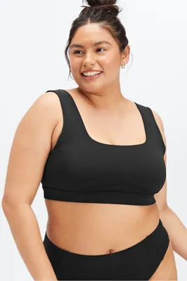 Fabletics Scoop Back Swim Bra Womens black plus Size 1X