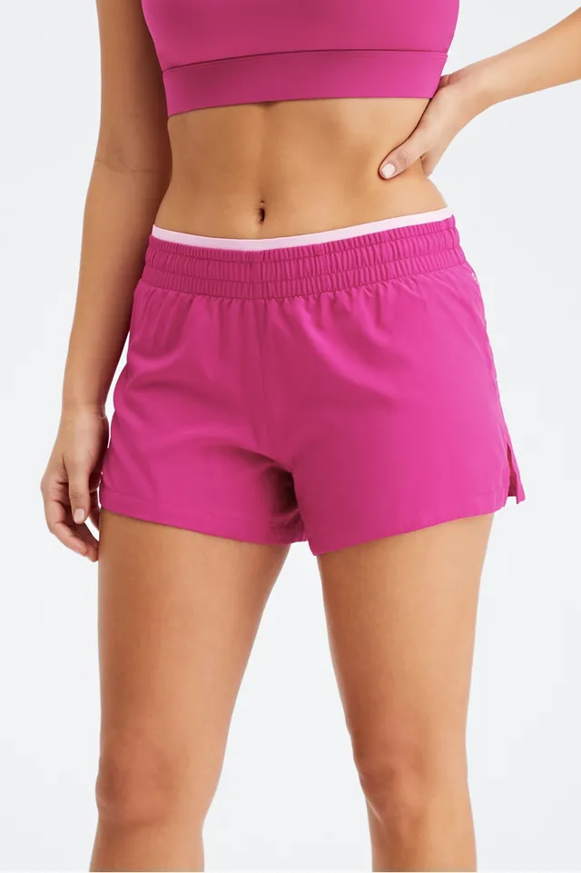 Fabletics Breathe Run Short Womens Orange Nectar/Island Escape/Reflective  Silver Size