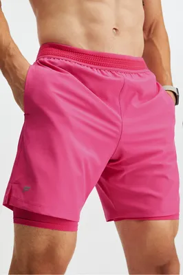 Fabletics Men The Fundamental Short (Lined) male Scarlet Pink Size XXL