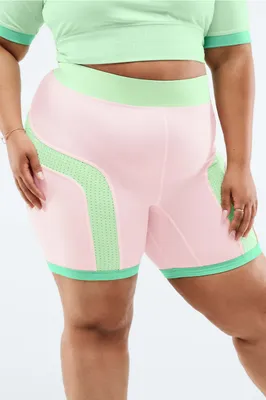 Fabletics High-Waisted Motion365 Colorblock 7/8 Womens blue Size