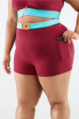 Fabletics High-Waisted Motion365 Hike Short 3 Womens Brick/Multi plus Size 2X