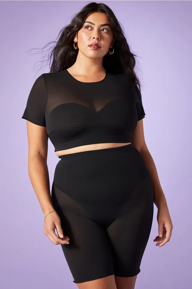 Fabletics Lace-Up Racerback Swimsuit Womens black plus Size 1X