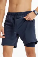 Fabletics Men Universal Tennis One Short (Lined) male UT Classic Navy Size