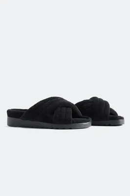 Fabletics Terry Criss Cross Slide Womens black Size