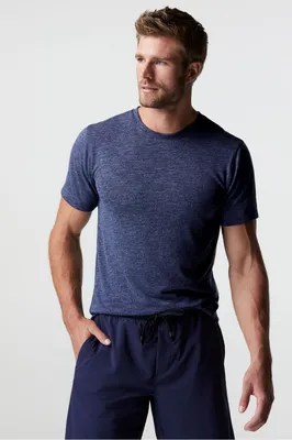 Fabletics Men The Front Row Tee male Navy Heather Size