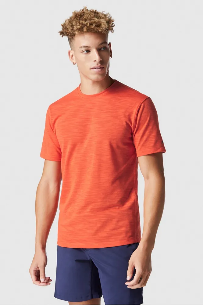 Fabletics Men The Front Row Tee male Bright Lava Size XS