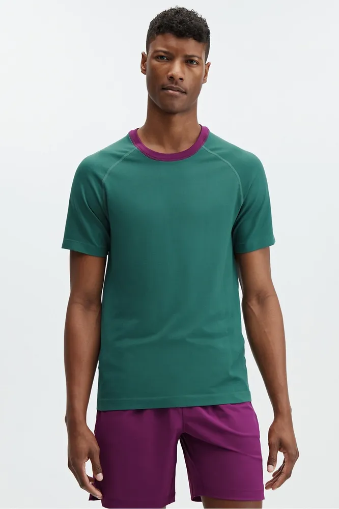 Fabletics Men's The Training Day Tee Size Medium Green