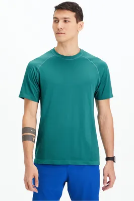Fabletics Men The Training Day Tee male Soft Pine Size