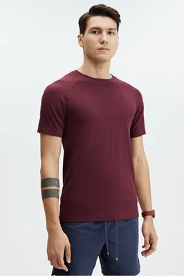 Fabletics Men The Training Day Tee male Merlot Size