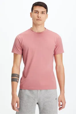 Fabletics Men The 24-7 Tee male Shadow Pink Size S