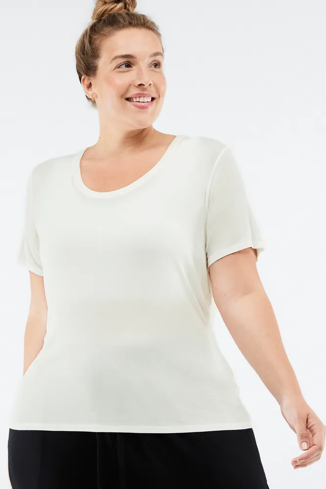 Fabletics Jess Short-Sleeve Tee T-Shirt Womens Tusk plus Size 3X