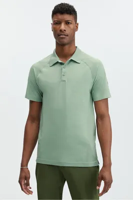 Fabletics Men The Training Day Polo male Bright Agave Size