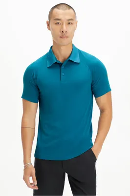 Fabletics Men The Training Day Polo male Nautical Teal Size