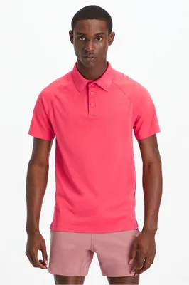 Fabletics Men The Training Day Polo male Magenta Red Size