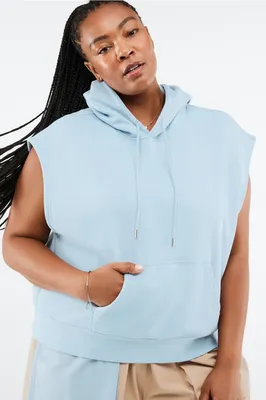 Fabletics Angela Sleeveless Pullover Hoodie Womens blue plus Size 1X