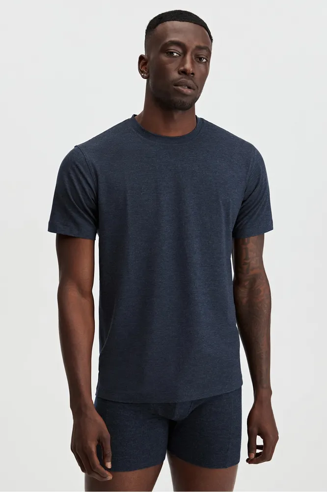 Fabletics Men The RestoreKnit Tee male Classic Navy Size