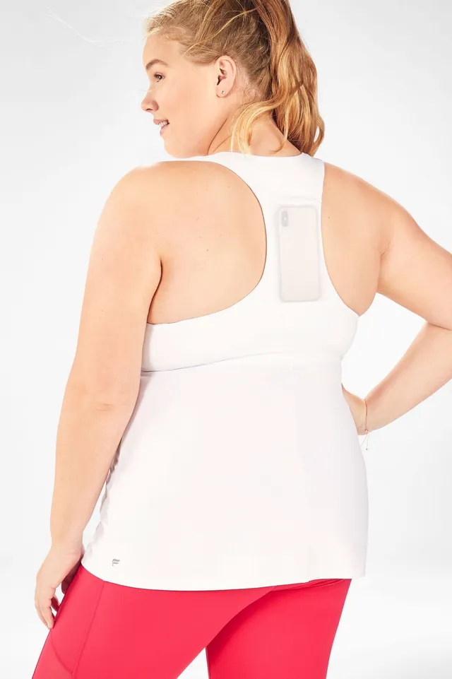 Fabletics On-the-Go Built-In Tank Womens white plus Size 4X