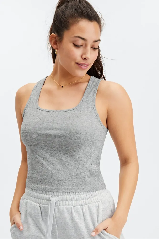 Fabletics All Day Every Day Bra Womens Light Grey Heather Size