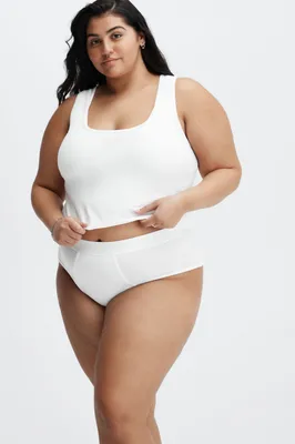 Fabletics 24-7 High-Waisted Brief Womens white plus Size 1X