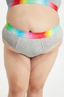 Fabletics 24/7 Pride High-Waisted Brief Womens Light Heather Grey plus Size 1X